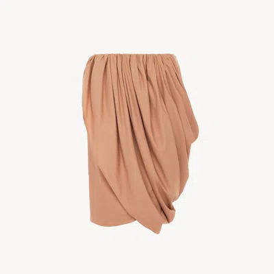 Chloé Knee-length Wrap Skirt In Cotton Poplin In Brown
