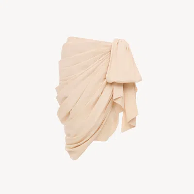 Chloé Knee-length Wrap Skirt In Cotton Poplin In Neutral