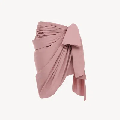Chloé Knee-length Wrap Skirt In Technical Satin In Pink