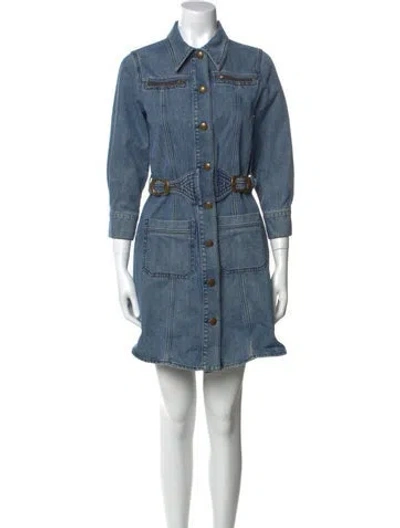 Pre-owned Chloé Knee-length Dress In Blue