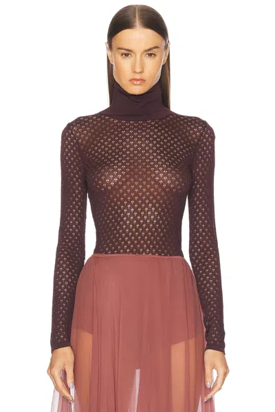 Chloé Knit Long Sleeve Top In Red