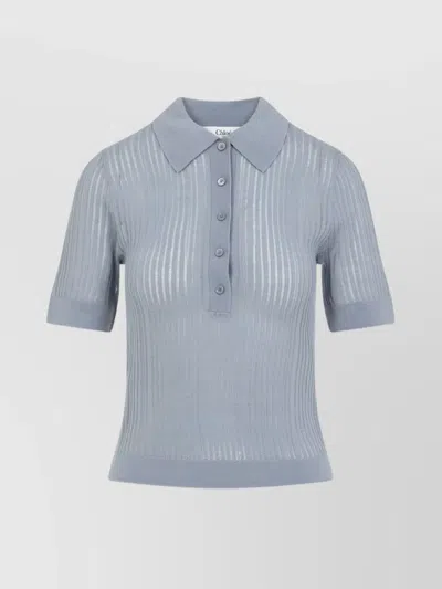 CHLOÉ KNIT POLO COLLAR SHORT SLEEVES