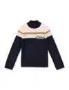 Chloé Roll-neck Knitted Jumper In Blue
