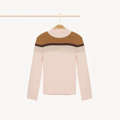 Chloé Wool Blend Sweater In Pink