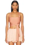 Chloé Front-tie Cropped Tank Top In Misty Coral