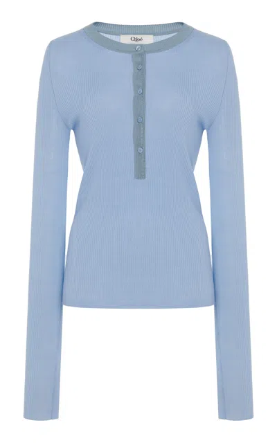 CHLOÉ KNIT WOOL HENLEY TOP