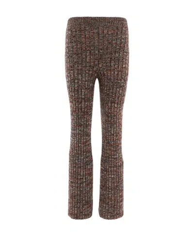 Chloé Knitted Bell-bottoms In Brown