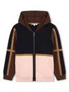 Chloé Colour-block Hooded Cardigan In Navy