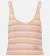 Chloé Knitted Cotton Tank Top In Neutral