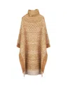 Chloé Knitted High-neck Cape Pullover In Brown