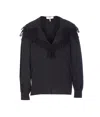 Chloé Blouse With Maxi Collar In Silk Jacquard And Lace In Black