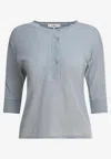Chloé Knitted Linen Top In Blue