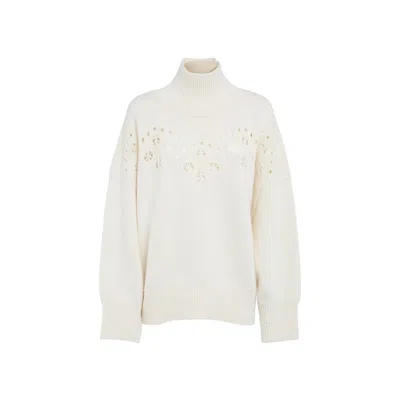 Chloé Knitted Wool Sweater In White