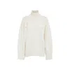 Chloé Pointelle-knit Wool Turtleneck Sweater In Neutral