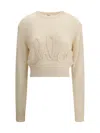 Chloé Embroidered Alpaca And Silk-blend Sweater In Beige