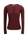 Chloé Bordeaux Wool Long Sleeve T-shirt In Brown