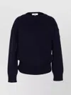Chloé Knitwear Crewneck Long Sleeves Ribbed Finish In Black