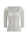 Chloé Women Cotton Cardigan With Button Fastening In Gray