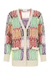 Chloé Art Deco Oversize Cashmere & Wool Blend Cardigan In Printed