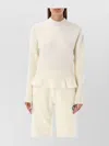 Chloé Knitwear With Dropped Shoulders And Peplum Hem In White