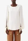 Chloé Silk Crepe De Chine Blouse In Cream