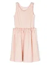 Chloé Teen Girls Pink Linen Knot Detail Dress In Pink
