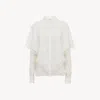 Chloé Blouse Cape Nouée Héritage En Soie Femme Blanc Taille 36 100% Soie, Pinctada Maxima, Farmed, Coo Aus In White