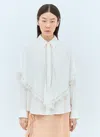 Chloé Blouse Cape Nouée Héritage En Soie Femme Blanc Taille 36 100% Soie, Pinctada Maxima, Farmed, Coo Aus In White