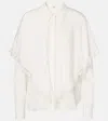 Chloé Blouse Cape Nouée Héritage En Soie Femme Blanc Taille 36 100% Soie, Pinctada Maxima, Farmed, Coo Aus In White
