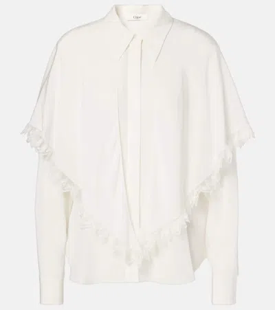 CHLOÉ CHLOÉ KNOTTED HERITAGE SILK CRÊPE DE CHINE BLOUSE