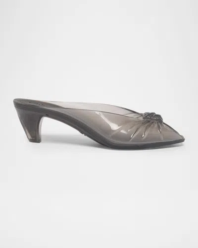 Chloé Knotted Jelly Mules In Gray