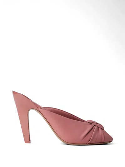Chloé Knotted Pointed-toe Mules In Pink