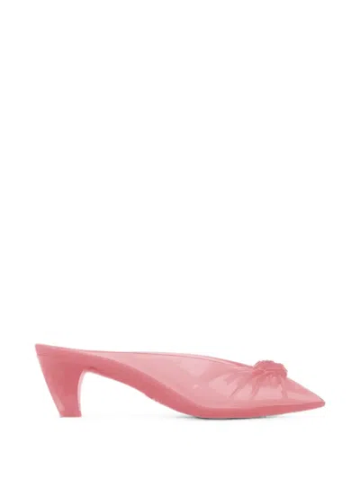 Chloé Knotted Pointed-toe Mules In Pink