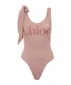 Chloé Maxi Logo Knotted Strap One-piece Swimsuit