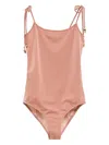 Chloé Knotted-strap Swimsuit In Pink