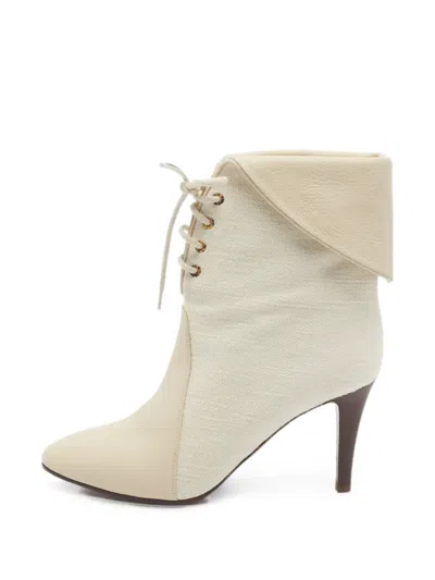 Pre-owned Chloé Kole Ankle Boots In Neutral