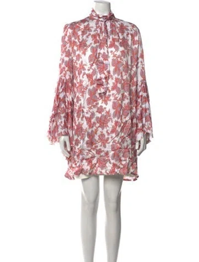 Pre-owned Chloe Kristyn Floral Print Mini Dress In Pink