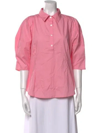 Pre-owned Chloe Kristyn Three-quarter Sleeve Button-up Top W/ Tags In Pink