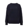 Chloé Chloe Dark Blue Wool Blend Sweater In Blue