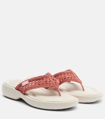 Chloé La Poolette Crochet Thong Sandals In Pink