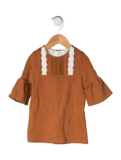 Pre-owned Chloé Babies' Lace Accent Dress In Neutrals/white