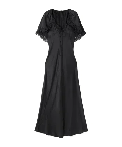 Chloé Lace-cape Maxi Dress In Black