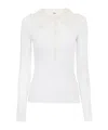 Chloé Lace-collar Superfine Wool Rib Knit Top In White