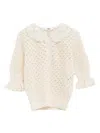 Chloé Pointelle Knit Sweaters And Cardigans White In Yellow