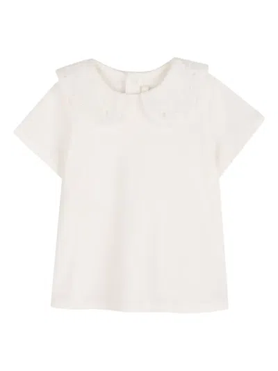 Chloé Babies' Lace-collar Top In White