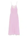 Chloé Lace-trimmed Organic Silk Crepe De Chine Maxi Dress In Purple