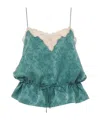 Chloé Lace Drawstring Camisole In Blue