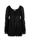 Chloé Chloe Lace-embellished Silk-chiffon Blouse In Black