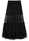 Chloé Chloe Lace-embellished Silk-chiffon Maxi Skirt In Black