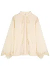 Chloé Chloe Lace-embellished Silk-georgette Blouse In White